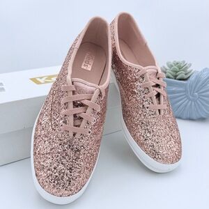 Keds Rose Pink Glitter Lace-Up Sneakers